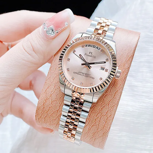 Đồng Hồ Nữ FL Franklin Watch FL5088 Màu Bạc/Vàng Hồng