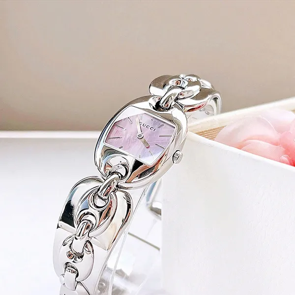 Đồng Hồ Nữ Gucci Quartz Marina Chain YA121519 Màu Bạc Hồng