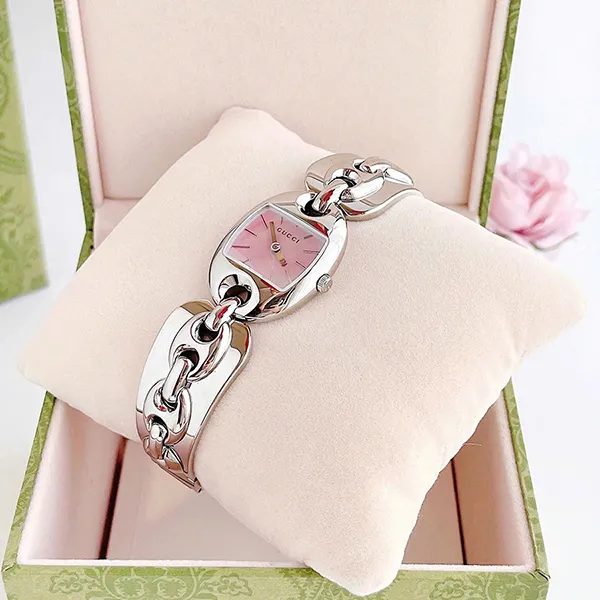Đồng Hồ Nữ Gucci Quartz Marina Chain YA121519 Màu Bạc Hồng