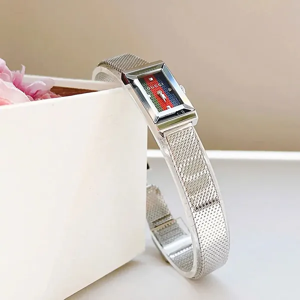 Đồng Hồ Nữ Gucci YA147510 G-Frame Ladies Nylon Tone Silver Màu Bạc