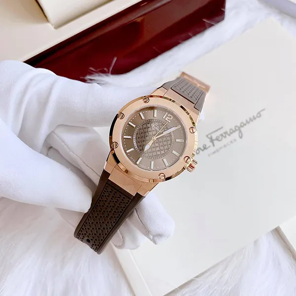 Đồng Hồ Nữ Salvatore Ferragamo F-80 SFIG020019 Ladies Watch 33mm Màu Nâu/ Vàng Hồng