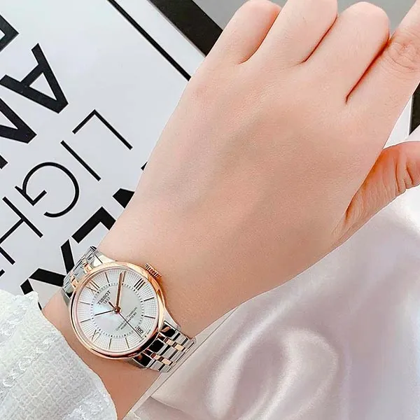 Đồng Hồ Nữ Tissot Chemin Des Tourelles Powermatic 80 Lady T099.207.22.118.02 (T0992072211802) Màu Bạc Vàng Hồng