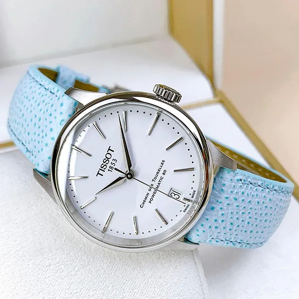 Đồng Hồ Nữ Tissot Chemin Des Tourelles Powermatic 80 Watch T139.207.16.011.00 Màu Xanh Bạc