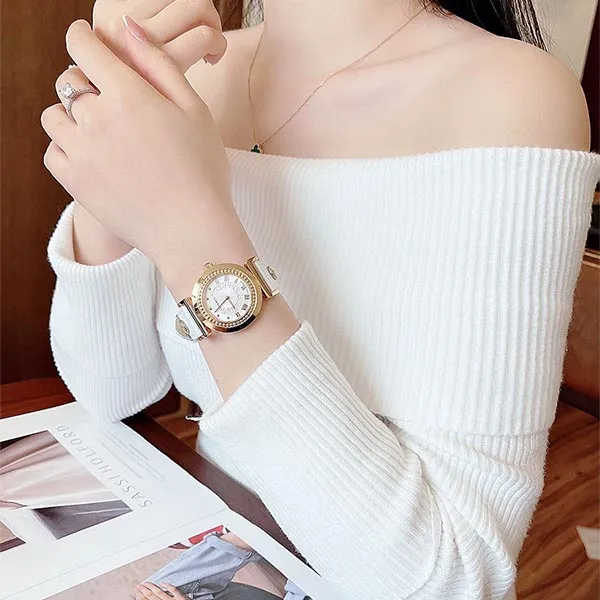 Đồng Hồ Nữ Versace Quartz Vanity Calfskin Silver Dial P5Q80D001 S001 (P5Q80D001S001) Màu Trắng - Vàng
