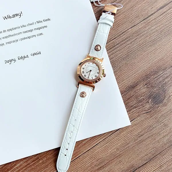 Đồng Hồ Nữ Versace Quartz Vanity Calfskin Silver Dial P5Q80D001 S001 (P5Q80D001S001) Màu Trắng - Vàng