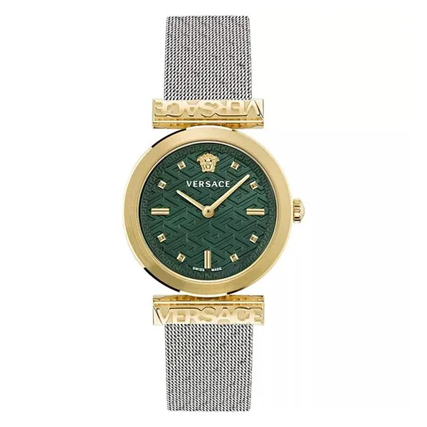 Đồng Hồ Nữ Versace Regalia Bracelet Watch 34mm Màu Xanh Bạc