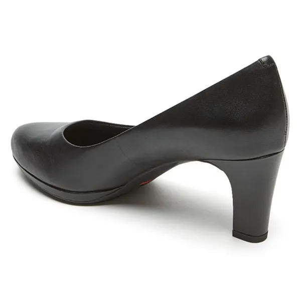 Giày Cao Gót Nữ Rockport Total Motion Leah Platform Plain Pump CH2350 - Black Màu Đen Size 37 US
