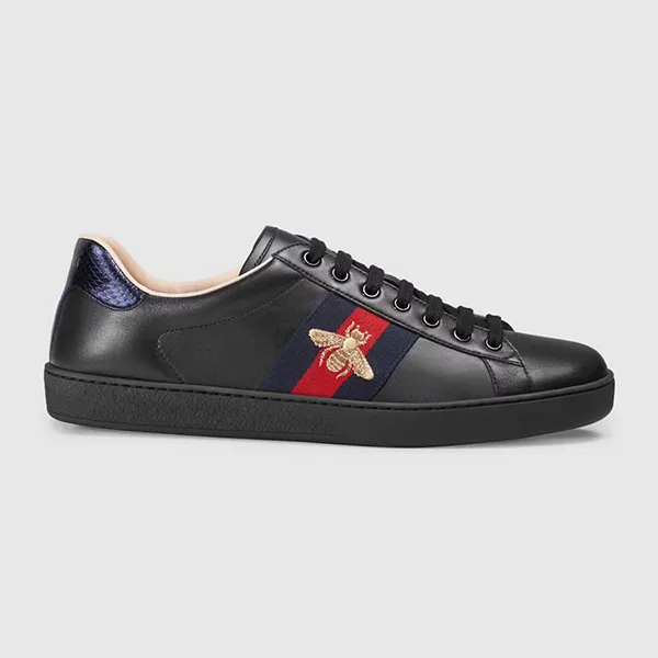 Giày Thể Thao Gucci Men's Ace Embroidered Sneaker 429446 Màu Đen Size 5