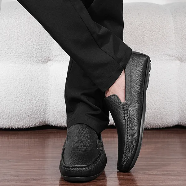 Giày Lười Nam Clarks Causual Wear Rendell Plain Black Olly Leather Màu Đen Size 39