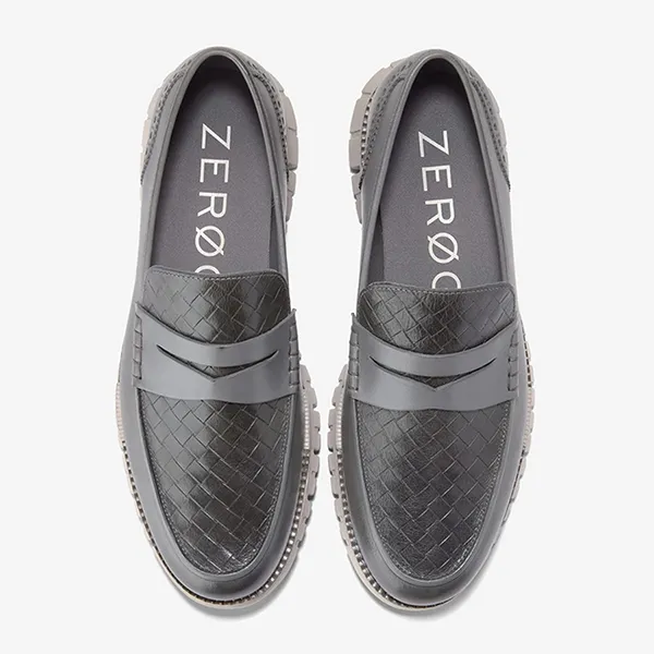 Giày Lười Nam Cole Haan Zerogrand Remastered Penny Loafers Màu Xám Khói Size 40