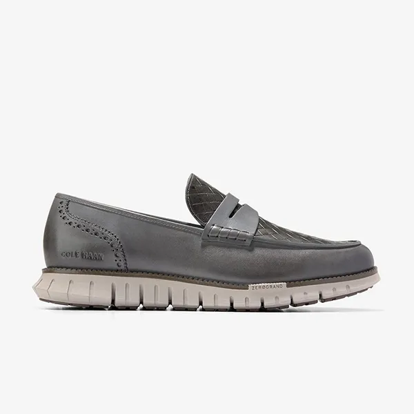Giày Lười Nam Cole Haan Zerogrand Remastered Penny Loafers Màu Xám Khói Size 40
