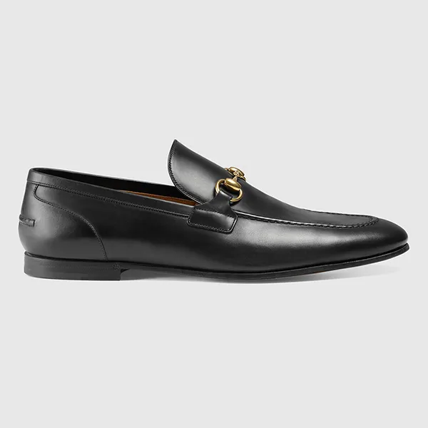 Giày Lười Nam Gucci Men's Jordaan Leather Loafer Black 406994-BLM00-1000 Màu Đen Size 39