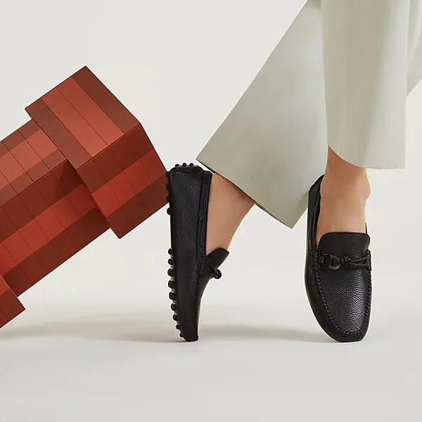 Giày Lười Nam Hermès Alessandro Loafer Noir H242895ZH01410 Màu Đen Size 42
