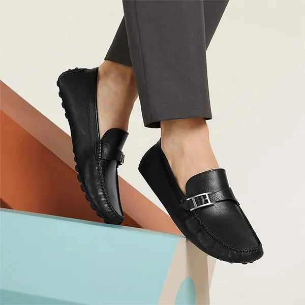 Giày Lười Nam Hermès Idylle Loafer Màu Đen Size 40.5