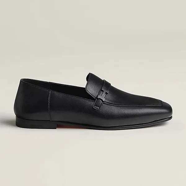 Giày Lười Nam Hermès Mocassins Loafer Black Màu Đen Size 41
