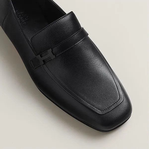 Giày Lười Nam Hermès Mocassins Loafer Black Màu Đen Size 41