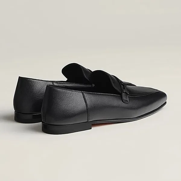 Giày Lười Nam Hermès Mocassins Loafer Black Màu Đen Size 41