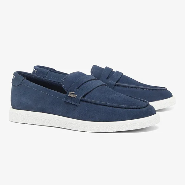 Giày Lười Nam Lacoste Men's Cochet Suede Loafers 49CMA0045 092 Màu Xanh Navy Size 39.5