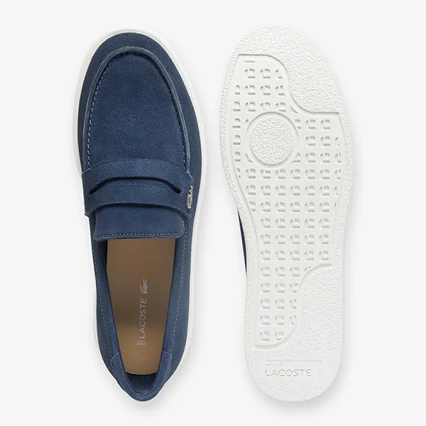 Giày Lười Nam Lacoste Men's Cochet Suede Loafers 49CMA0045 092 Màu Xanh Navy Size 39.5