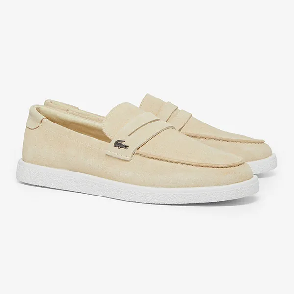 Giày Lười Nam Lacoste Men's Cochet Suede Loafers 49CMA0045 241 Màu Be Size 41