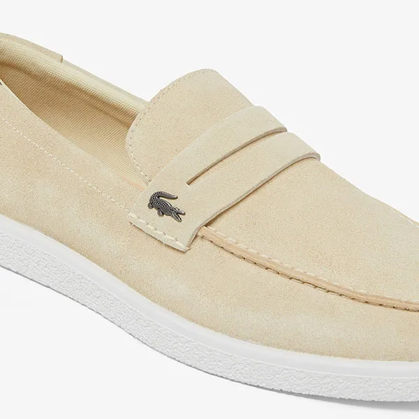 Giày Lười Nam Lacoste Men's Cochet Suede Loafers 49CMA0045 241 Màu Be Size 41