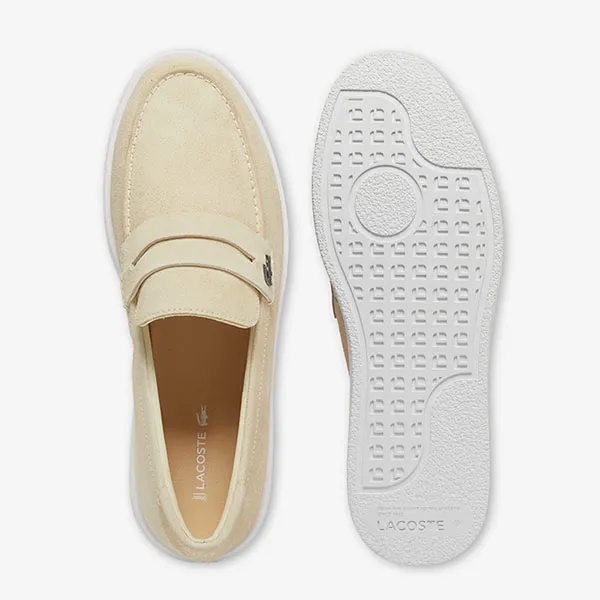 Giày Lười Nam Lacoste Men's Cochet Suede Loafers 49CMA0045 241 Màu Be Size 41