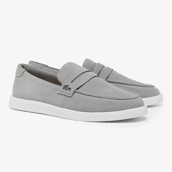 Giày Lười Nam Lacoste Men's Cochet Suede Loafers 49CMA0045 25Y Màu Xám Size 41