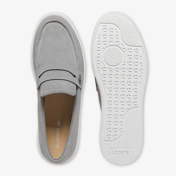 Giày Lười Nam Lacoste Men's Cochet Suede Loafers 49CMA0045 25Y Màu Xám Size 41