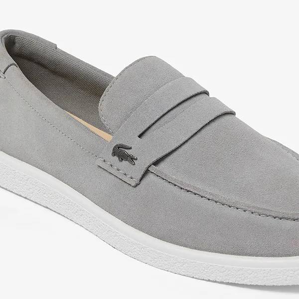 Giày Lười Nam Lacoste Men's Cochet Suede Loafers 49CMA0045 25Y Màu Xám Size 41