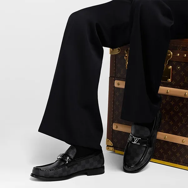 Giày Lười Nam Louis Vuitton LV Major 1A4OLB Màu Đen Xám Size 40