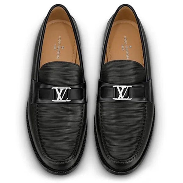 Giày Lười Nam Louis Vuitton LV Major Epi Leather Loafer Màu Đen Size 42