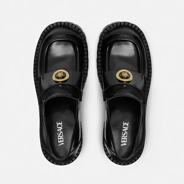 Giày Lười Nữ Versace Vagabond Platform Loafers Black 1012493-1A08773-1B00V Màu Đen Size 35.5