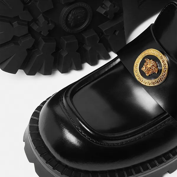 Giày Lười Nữ Versace Vagabond Platform Loafers Black 1012493-1A08773-1B00V Màu Đen Size 35.5