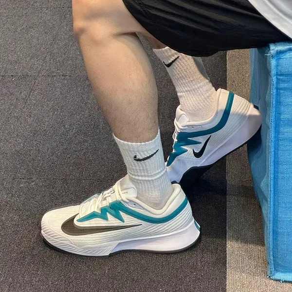 Giày Pickleball/Tennis Nike Vapor Pro 3 HC White Radiant Emerald FZ2161-104 Màu Xanh Trắng Size 40