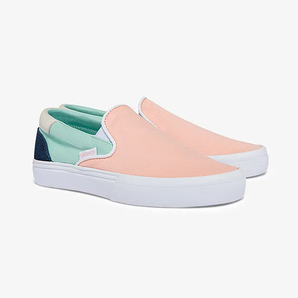 Giày Slip On Lacoste Women's Jump Serve Canvas 43CFA0017 ALV Màu Xanh/Hồng Size 42