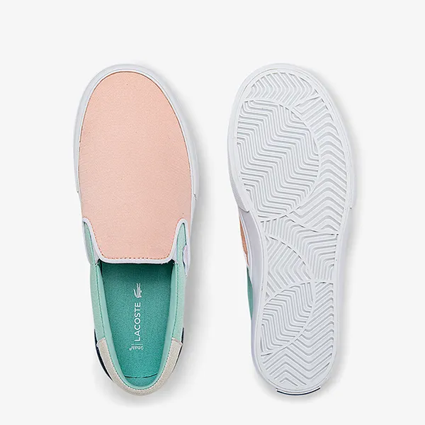 Giày Slip On Lacoste Women's Jump Serve Canvas 43CFA0017 ALV Màu Xanh/Hồng Size 42