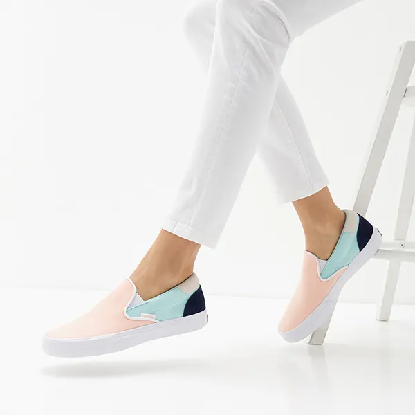 Giày Slip On Lacoste Women's Jump Serve Canvas 43CFA0017 ALV Màu Xanh/Hồng Size 42
