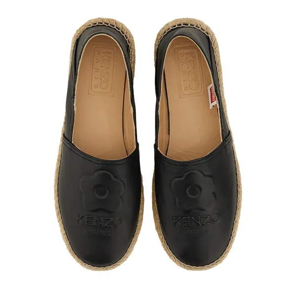 Giày Slip-On Nam Kenzo Boke Flower 2.0 Leather Espadrilles Black FE52ES021L78-99 Màu Đen Size 39