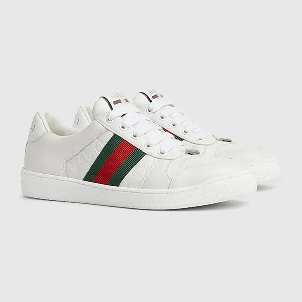 Giày Sneaker Gucci Screener White Leather 798854-AADU0-9094 Màu Trắng Size 40