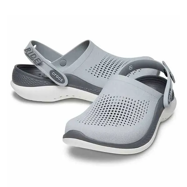 Giày Sục Nam Crocs LiteRide 360 Summer Clog - Beach Sandals Light Grey/Slate Grey Màu Xám Nhạt Size 41