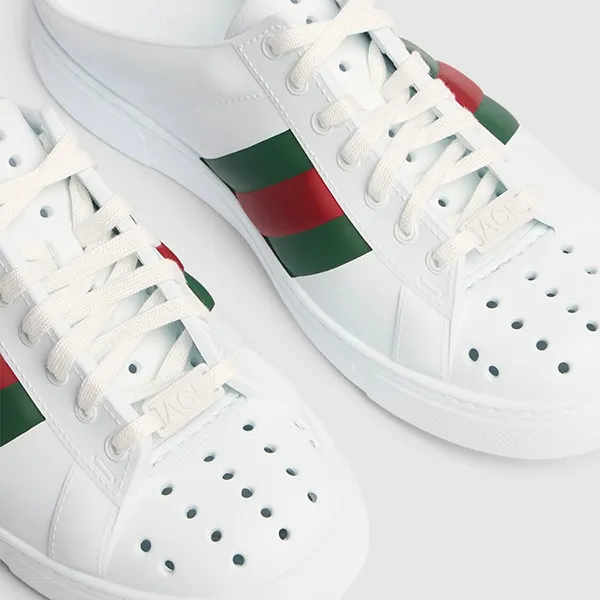 Giày Sục Gucci Ace Sabot Rubber Mules 780288 Màu Trắng Size 5