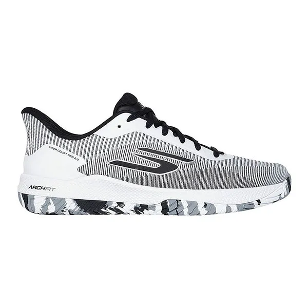 Giày Tennis/Pickleball Skechers Viper Court Pro 2.0 ‘White’ 246109-WBK Màu Trắng Đen Size 39.5