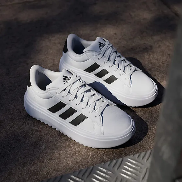 Giày Thể Thao Adidas White Grand Court Platform Shoes IE1092 Màu Trắng Size 38