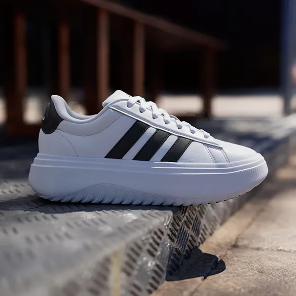 Giày Thể Thao Adidas White Grand Court Platform Shoes IE1092 Màu Trắng Size 38