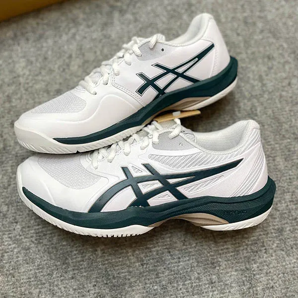 Giày Thể Thao Nam Asics White Saxon Green All Court Shoes 1041A489-100 Màu Trắng Phối Xanh Green Size 39.5