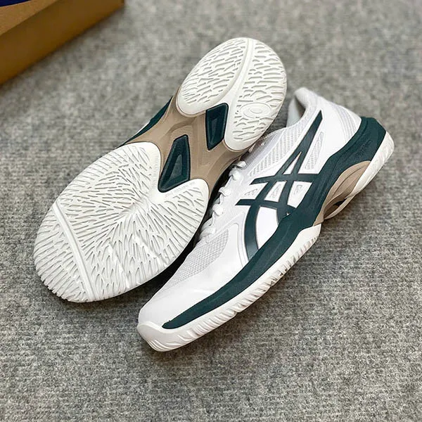 Giày Thể Thao Nam Asics White Saxon Green All Court Shoes 1041A489-100 Màu Trắng Phối Xanh Green Size 39.5