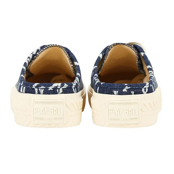 Giày Thể Thao MLB Playball Mule Playball Monogram Denim New York Yankees 32SHSD111-50N Màu Xanh Navy