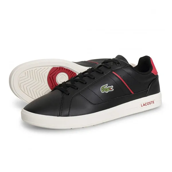 Giày Thể Thao Nam Lacoste Men's Europa Pro Leather Sneakers Black Màu Đen Size 40