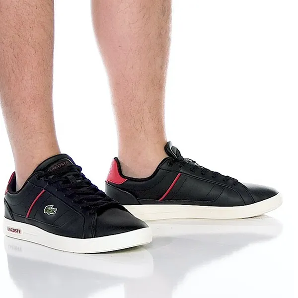 Giày Thể Thao Nam Lacoste Men's Europa Pro Leather Sneakers Black Màu Đen Size 40