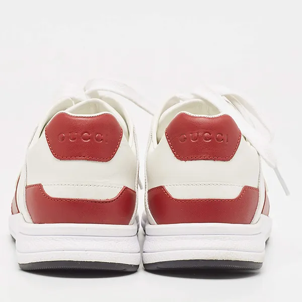 Giày Thể Thao Nữ Gucci Interlocking G Sneaker Màu Trắng/Đỏ Size 35.5